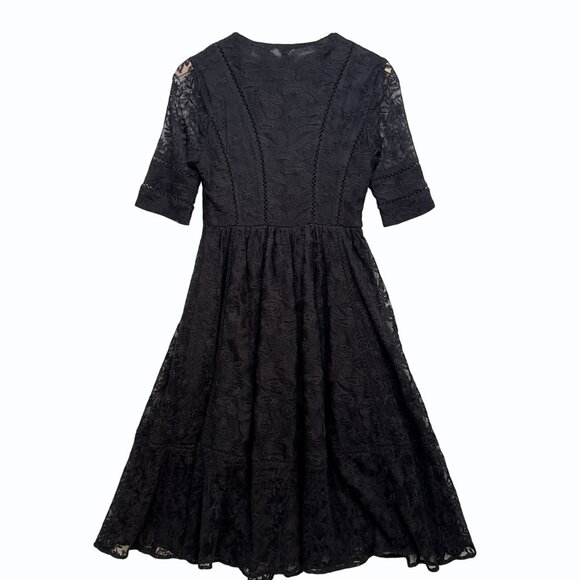 Free People Mountain Laurel Lace Dress Women 2 Embroidered Crochet Midi Romantic - Picture 7 of 12